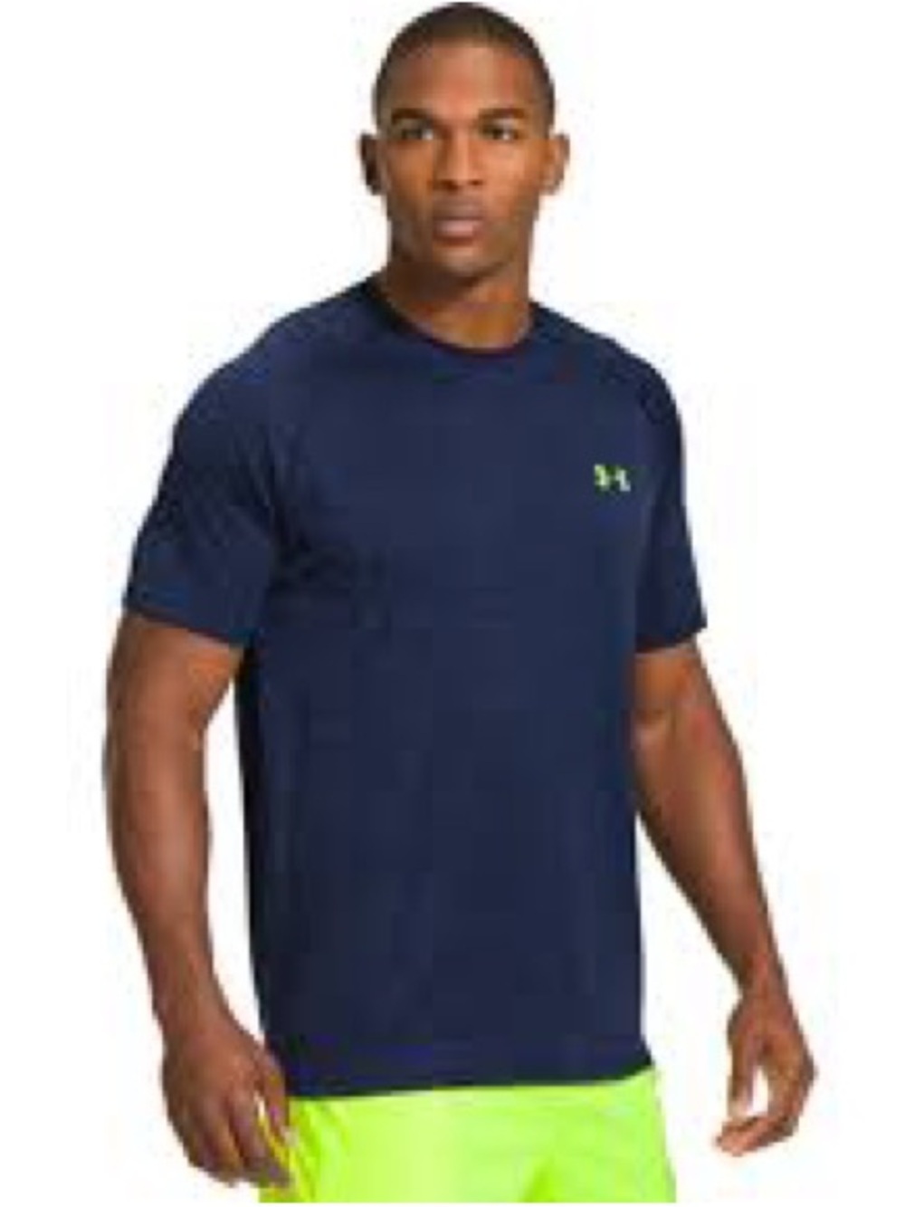 Under Armour Men’s Navy Short Sleeve Tee with Neon Logo